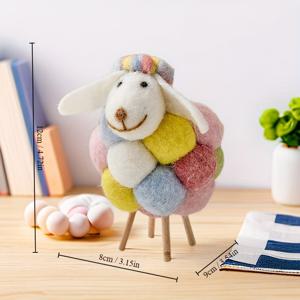 TEMU 다양한 방 유형을 위한 손수 제작된 다색 목제 양 조각품, 예술가가 제작한 필렛 컬렉터블, 테이블탑 액센트, 전원 필요 없음 - 실내 사용 (1세트)