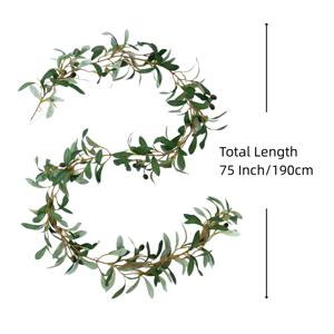 TEMU 1pc 글램 스타일 인공 올리브 가든 Garland 과 과일 - 72FT/75FT, 벽걸이, 입구, 결혼식, 축제 홈 데코, 봄 & 여름, 전기 필요 없음, 깃털 없음, 유니버설 데코