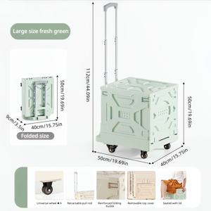 TEMU 1개 대형 트롤리, 접이식, 바퀴 장착, 캠핑, 쇼핑, 이사 등에 적합