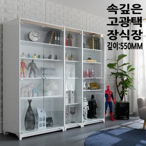속깊은/샤이니LPM 광폭형 유리 장식장 (깊이550mm) 거실 진열장 수납장