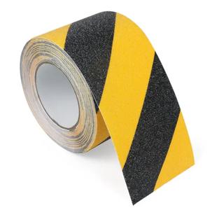 10cm x 10M 미끄럼방 방지 테이프 검은색 & 노란색 실외 계단 바닥 논슬립