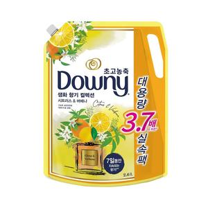 다우니 초고농축 섬유유연제 생화향기 시트러스 & 버베나 2.6L 리필
