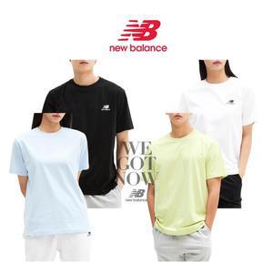 [뉴발란스 남녀공용 기본로고 커플 반팔티 NBNEE21013