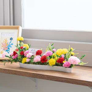 카네이션 한가득 테이블 센터피스 50x16cm 인테리어 조화 어버이날 감사 선물
