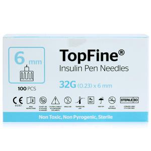 탑파인 인슐린 주사침 일회용 주사바늘  주사기 32G 6mm 1박스[100개입]