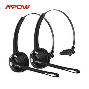 12 팩 Mpow Pro Office 무선 블루투스 V5.0 헤드폰 마이크 포함 운전수 콜센터 스카이프 사무실용 13시간