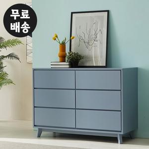 레체 와이드 3단 서랍장 깊은 낮은 삼단(1200/그레이)