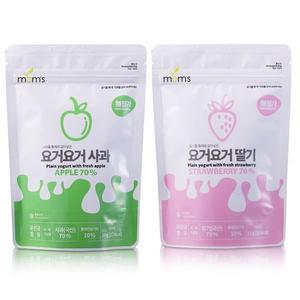 [맘스]생과일 무려70% 요거트 아이 과자 요거요거 혼합10팩(딸기+사과)