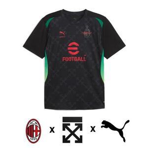 [푸마](강남점) AC밀란 오프화이트 ACM x Off-White 프리매치 유니폼 반팔 저지 Prematch SS Jersey
