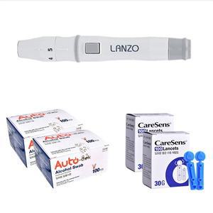 LANZO 사혈기 란조 채혈기 + 란셋 30G 200개 + 알콜솜 200매