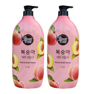 샤워메이트 내추럴 복숭아 바디워시 1.2kg 2개