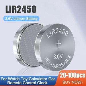 LIR2450 3.6V 리튬 충전지 교체 원격 제어 시계 버튼 코인 셀