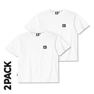 [스타터 블랙라벨] 에센셜 반소매 티셔츠_2팩 (화이트&화이트) SA232IST11_WHT