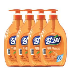 [신세계몰]기름기제거 참그린 주방세제 천혜향뽀드득 펌프 1kg 4개