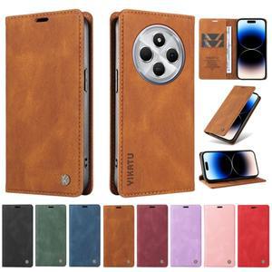 Xiaomi Redmi 14C 4G Note14 Pro Plus + 케이스 마그네틱 플립 커버 용 고급 지갑 가죽 강력한 보호