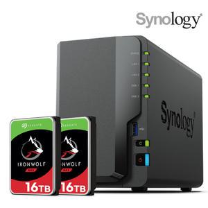 시놀로지 나스 DS224+2Bay NAS 아이언울프 16TBX2EA 하드디스크 32TB 합본