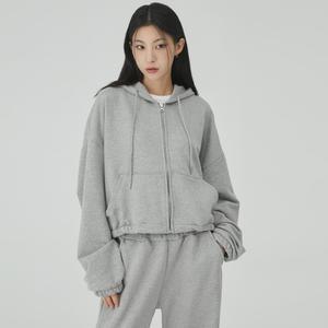 사계절 오버핏 크롭 후드집업 3color