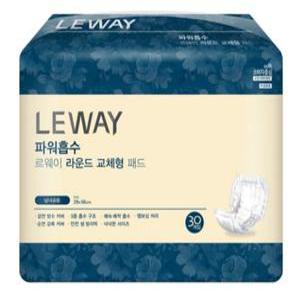 르웨이 파워흡수 라운드 교체형 패드 30개입 4팩 (총120개) 56x29cm