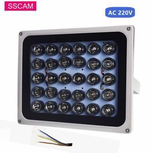 CCTV 충전 적외선 LED 조명 램프 카메라 시스템용 방수 AC 110-220V 30 도 45 90/120