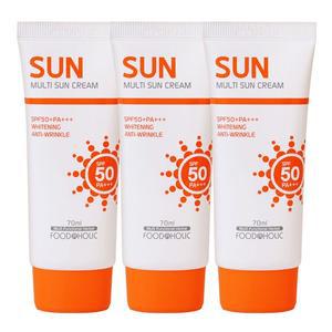 [푸드어홀릭](3개)푸드어홀릭 멀티 선크림 70ml SPF50 PA+++ /백탁없는 혼합자차 썬크림 선블록 자외선...