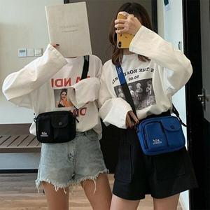 [하프클럽/옷자락]남자 여자 공용 투포켓 앞주머니 힙색 크로스백