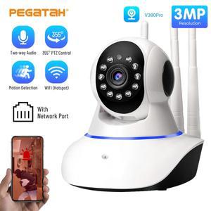 3MP WIFI IP 돔 카메라 실내 감시 양방향 스마트 홈 무선 CCTV 베이비 모니터 보안 보호 V380 Pro
