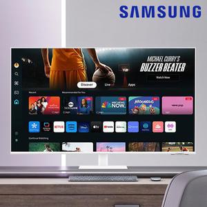 삼성전자 M7 43인치 화이트 스마트모니터 S43DM703 UHD 4K IPTV 게이밍허브 넷플릭스 유튜브 티빙 OTT 삼탠바이미