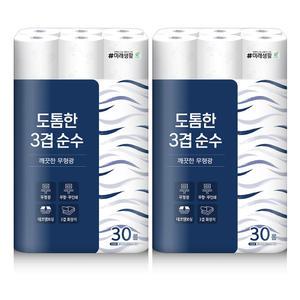 잘풀리는집 도톰한3겹 순수 27m, 30롤, 2개