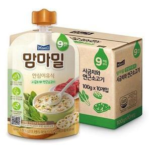 맘마밀 안심이유식 시금치와연근 (9개월) 100g x 10팩