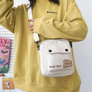 여성 학생 보조가방 곰돌이 미니 크로스백 5컬러 여행 휴대폰가방