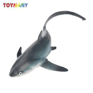 Toymany 탈곡기 상어 해양 동물 모델 장난감 미니 피규어 인형 액션 어린이를위한 선물