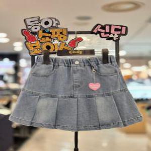 *신디키즈*여아@2025년~~여름신상@예쁨쁨 귀엽뽀작 @니삭스랑 코디함 넘 이쁜 플리츠 데님 스커트(속바지)CIWH2542Z-NC동아쇼핑점
