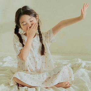 찌니야 국내제작 나무도그 피치스킨 아동반팔원피스잠옷 아동잠옷