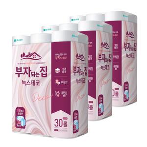 부자되는집 녹스 데코 화장지 3겹 30m 30롤 3팩