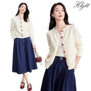 [기타][헬리꽁땡]하트가디건+데님스커트(2종)