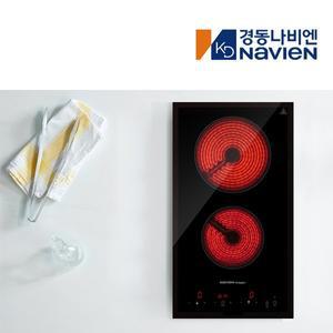 [나비엔 매직]경동나비엔 빌트인 2구 터치식 전기렌지 하이라이트 쿡탑 레인지 CER150-02B2N