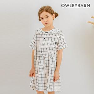 [보리보리/올리반]올리반 윈도우체크원피스(화이트)