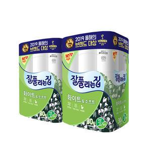 잘풀리는집 화이트 소프트 화장지 3겹 28m 30롤 2팩