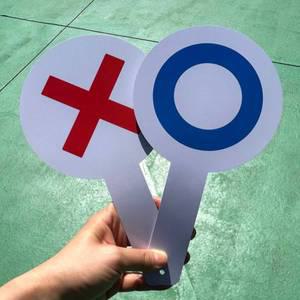 OX 퀴즈 양면 OX판 팻말 오엑스 레크레이션 배틀 게임도구 2p 세트