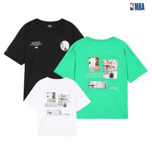 [롯데백화점]엔비에이 남녀공용 엔비에이 뒷판 빅전사 반팔 티셔츠 N222TS032Z