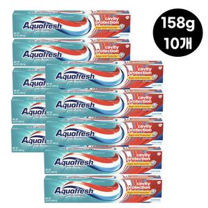 아쿠아프레시 트리플 캐버티 프로텍션 플로라이드 치약 쿨민트, 155g 10개