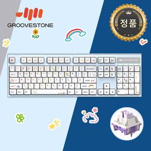 엠스톤 그루브스톤 GV10 무지개크레용B 저소음밀키축 38G 예쁜 풀윤활 사무실 사무용 키보드