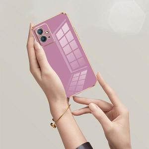 Vivo Y55 5G 케이스 Y30 2023 전화 V2127 럭셔리 스퀘어 도금 충격 방지 뒷면 커버