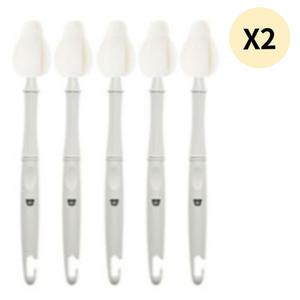 코코리에또 아기 젖병솔 젖꼭지 롱 세척솔 그레이 10P