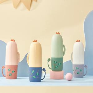 선인장 양치컵 휴대용 칫솔 치약 케이스 어린이집 유치원 여행용 다용도 판촉물