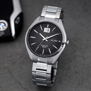 [세이코알바]알바 AQ5137X1 캐쥬얼 라운드 블랙 데일리 아날로그 남자 메탈 시계 c