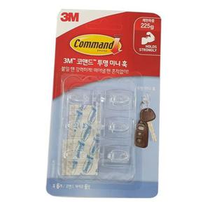 3M 코맨드 투명 미니 훅 6P 후크 걸이