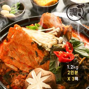 [기타]김가네 식탁 국내산 등뼈 감자탕 1.2kg x 3팩 + 겨자소스 증정
