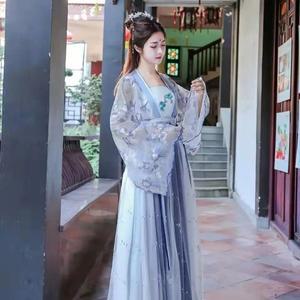 Hanfu 전통 여성 꽃 고대 중국 복장 의상 아름다운 댄스 Originale 공주 당나라 가운
