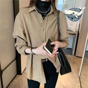 여성겨울블라우스 가을 봄 무지 코듀로이 셔츠 여성 기본 아이템